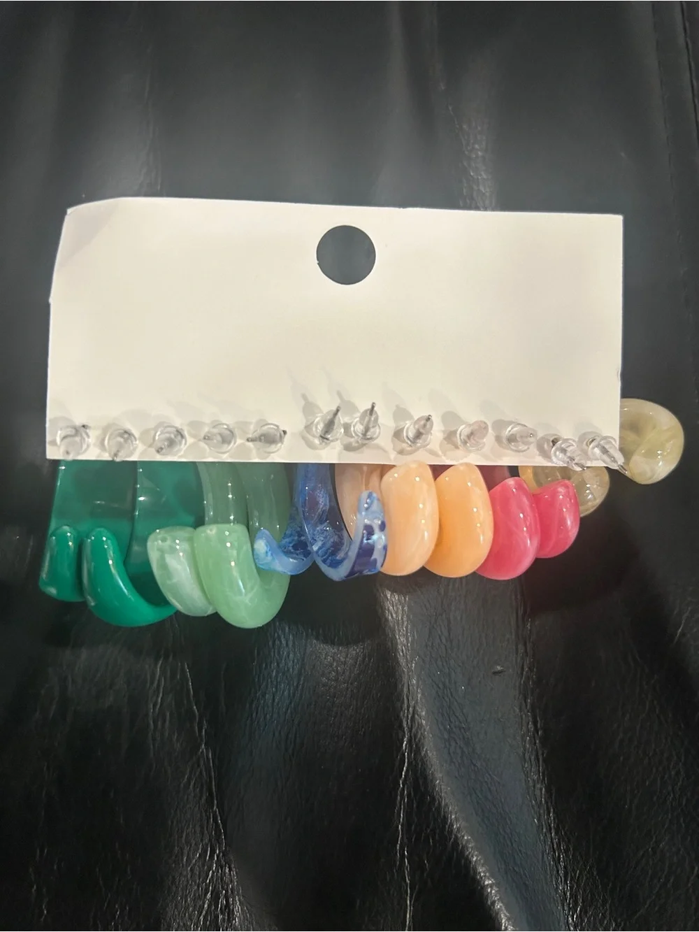 Assorted Hoop and Stud Earring Set - Multicolor
